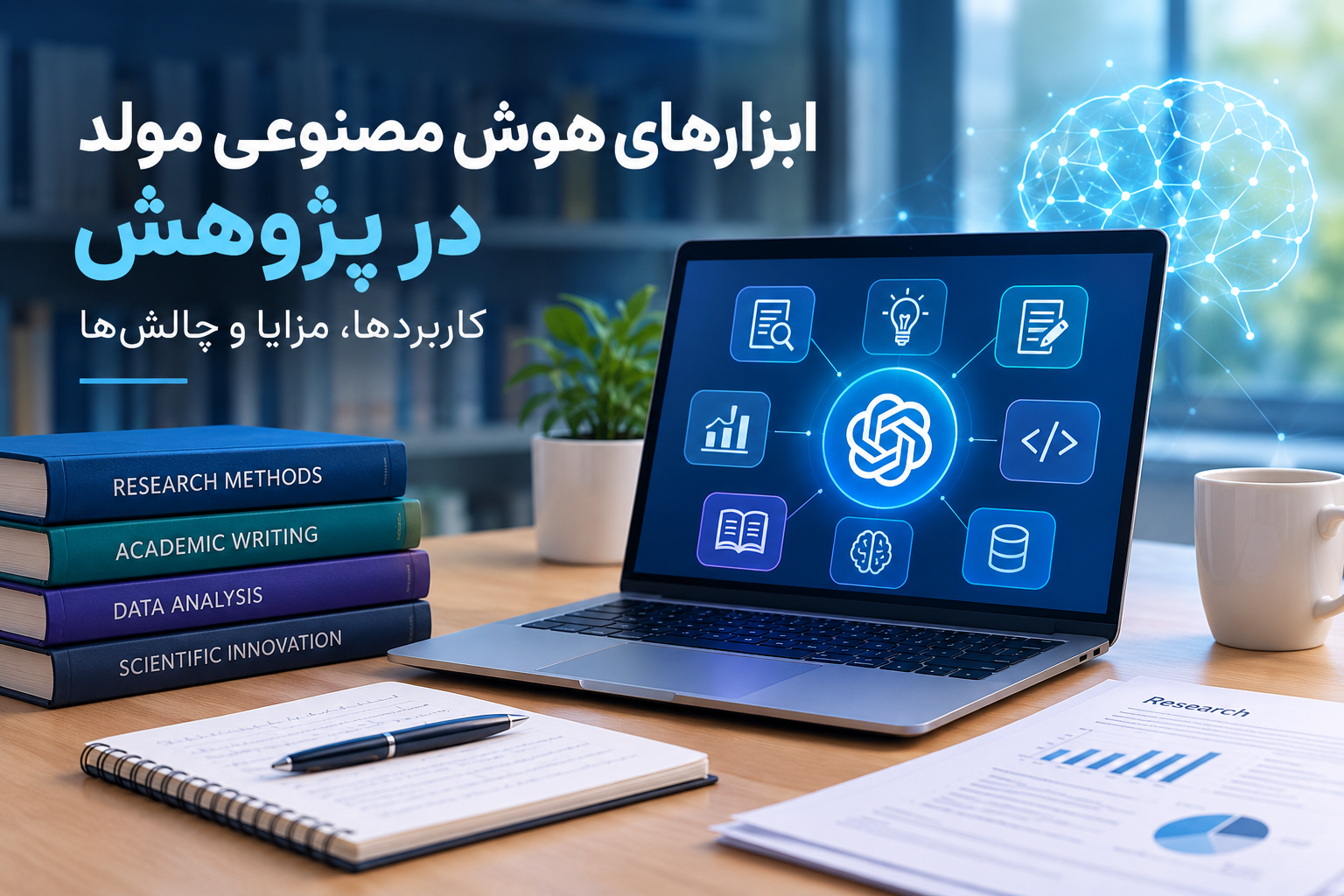ابزارهای هوش مصنوعی مولد در پژوهش؛ کاربردها، مزایا و چالش‌ها